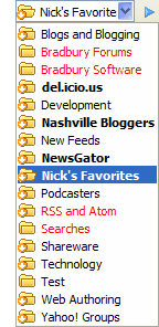 FeedDemon folder dropdown